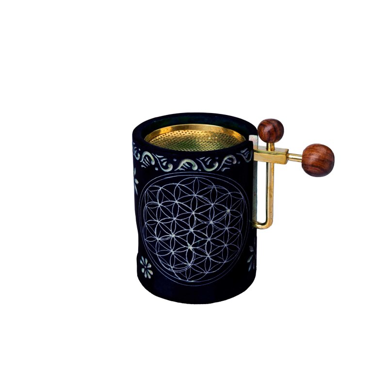 Räucherstövchen Blume des Lebens Speckstein