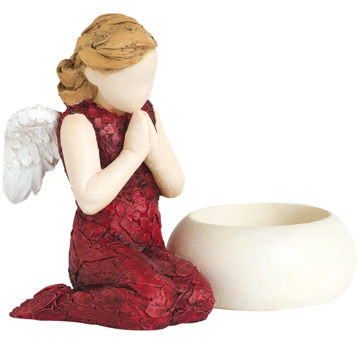 Engel mit Kerzenhalter rot Arora Design
