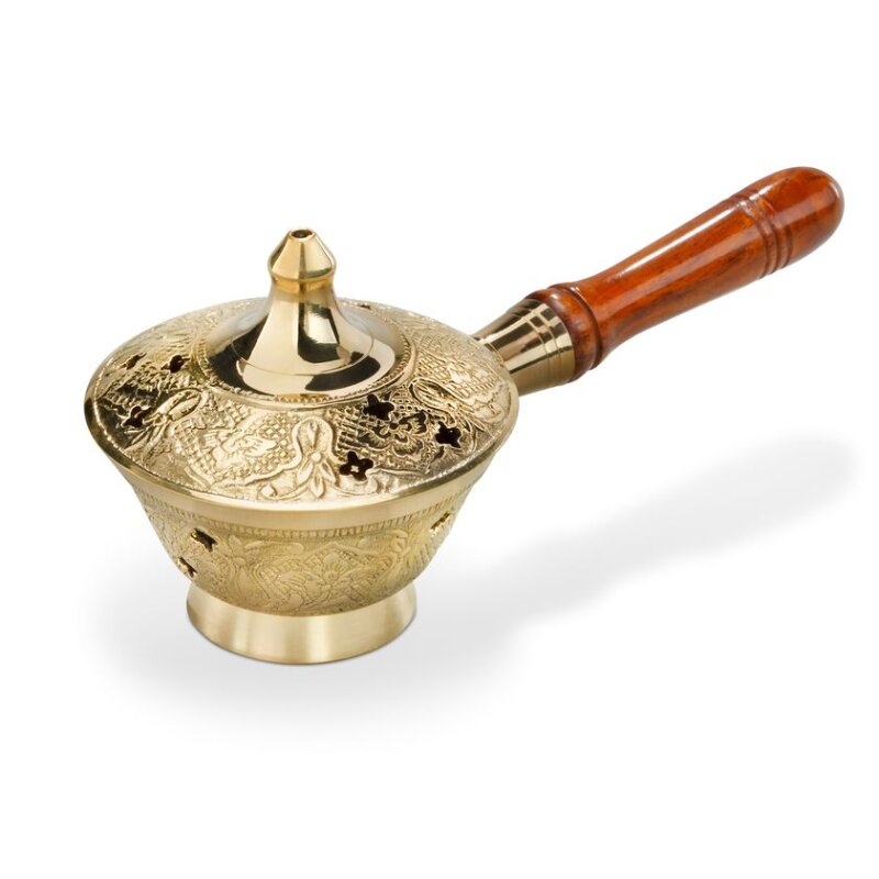 Räuchergefäß mit Stiel Gold